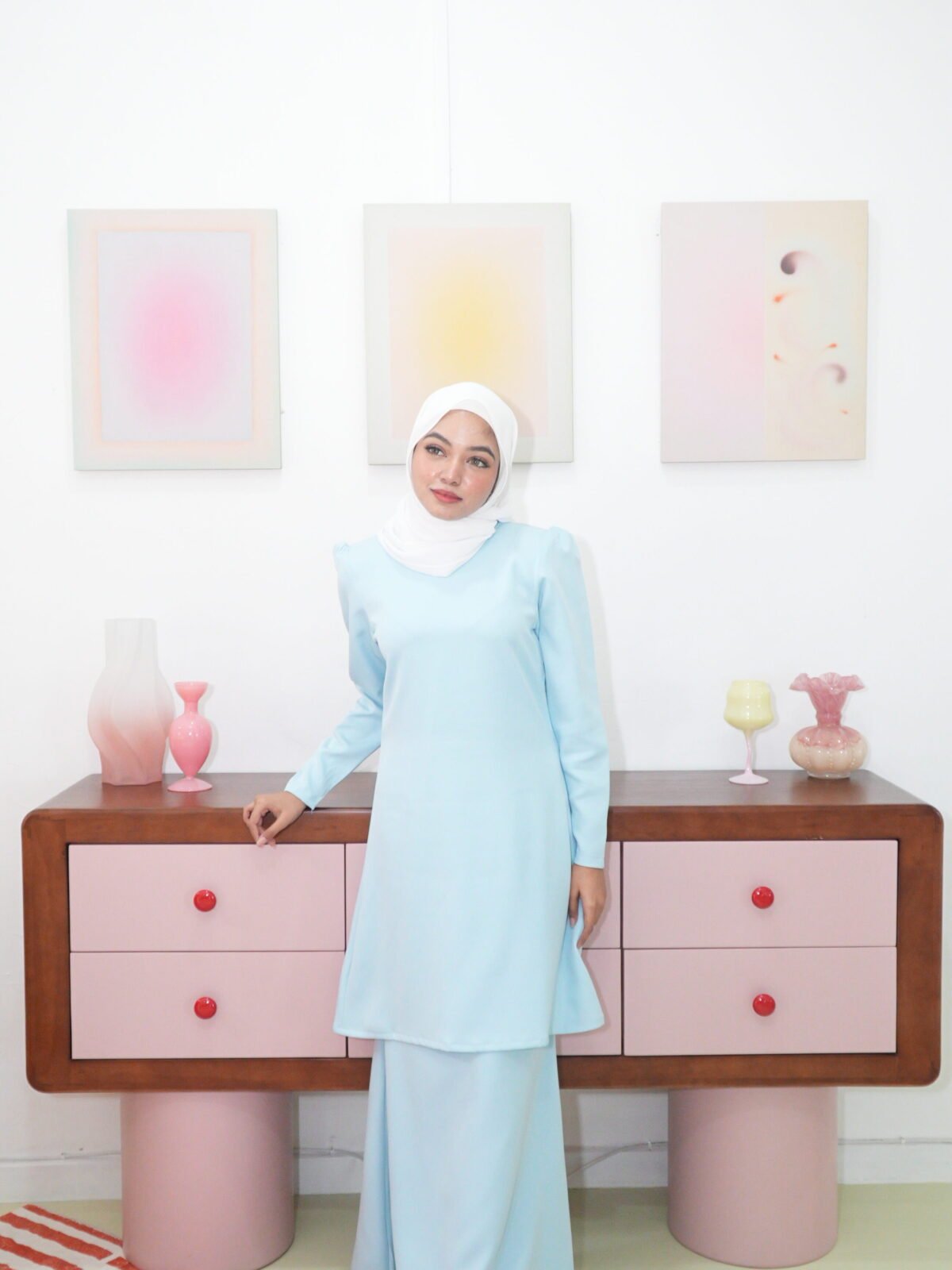 Kurung Moden Riani - Baby Blue