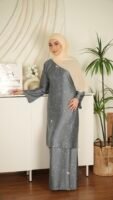 Kurung Pahang Tansilk - Bluish Grey