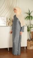 Kurung Pahang Tansilk - Bluish Grey