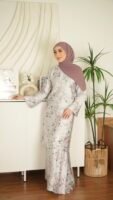 Kurung Pahang Tansilk - Grey Lilac