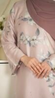 Kurung Pahang Tansilk - Lilac White Blooms