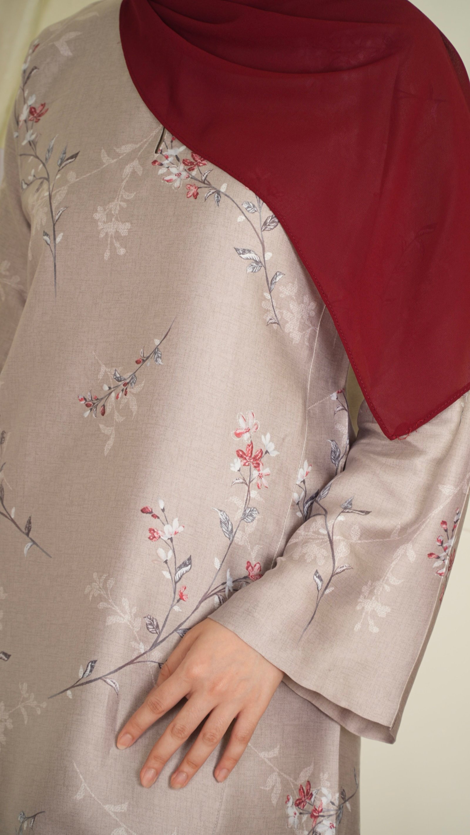 Kurung Pahang Tansilk - Warm Grey