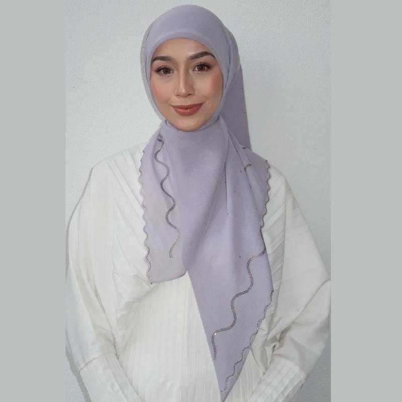 TUDUNG BAWAL DOUBLE LINE DIAMOND